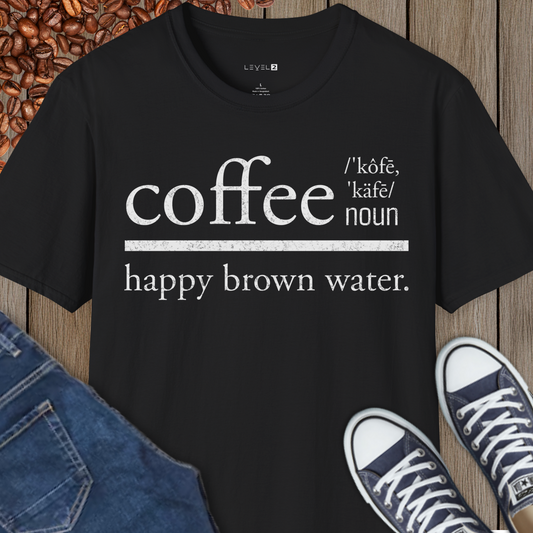 Coffee Happy Brown Water Dictionary Word - #014